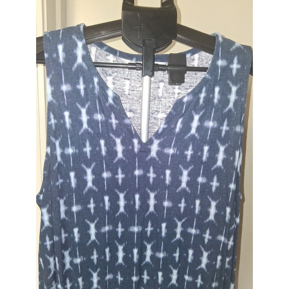 J. Jill Pure Jill Tie-Dye V-Neck Tunic Shift Dress, Large Coastal Resort Beachy - Picture 4 of 10